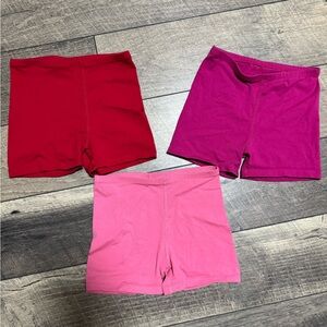 Kids' Colorful Shorts Set - Red, Pink, and Magenta